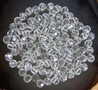 4mm Faceted Clear Crystal Round Beads 98pcs  