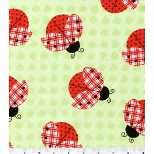  Snuggle Flannel Fabric Lady Bug Arts, Crafts & Sewing