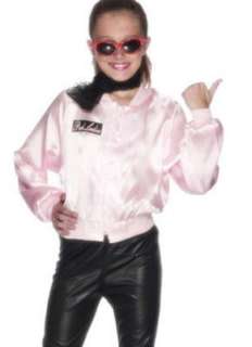 Pink Ladies Girls 50s Grease Fancy Dress Costume Jacket  
