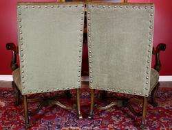 Pair of Upholstered French Country Parlor Arm Chairs  