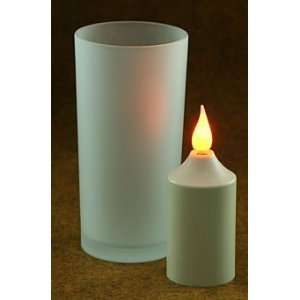   Frosted Glass Votive Holder with 6 Hour Timer Votive: Home & Kitchen