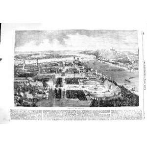 1860 VIEW CITY COBLENTZ QUEEN VICTORIA PRINCE PRUSSIA:  