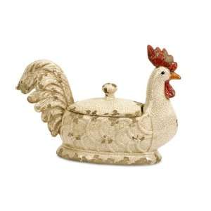  15 Cockerel Small Decorative Rustic Creamy White Ceramic 