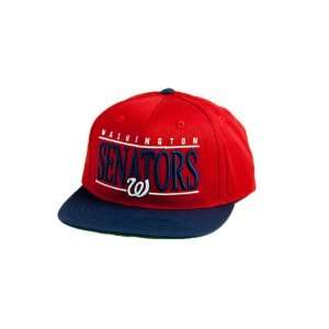  MLB Mens Washington Senators Nineties Snapback Cap (Red 