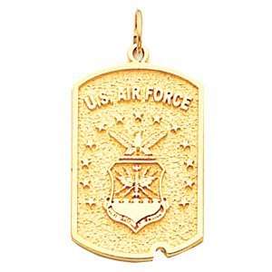  1in US Air Force Dog Tag   10k Yellow Gold Everything 