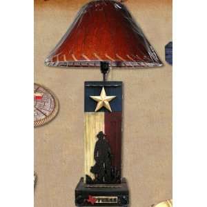 Western Decor Rustic Cowboy Cowgirl Texas State Flag Table Desk Lamp 