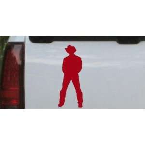 Cowboy Western Car Window Wall Laptop Decal Sticker    Red 20in X 8 