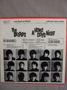 Beatles HARD DAYS NIGHT LP Press PINK ORANGE LABEL  