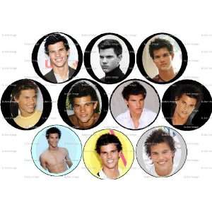  Set of 10 TAYLOR LAUTNER Pinback Buttons 1.25 Pins 