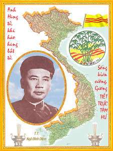 MAP OF VIETNAM WAR/VETERANS VNCH. MAP NGO DINH DIEM  