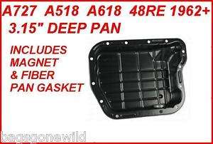 A727 A518 46RE 46RH 3.15 DEEP OIL PAN W/MAGNET 1990+  