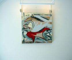   ABSTRACT STYLIZED MID CENTURY MODERNIST HORSE PAINTING *JASON TAYLOR