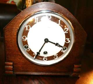 English Antique Art Deco Bentima Mantel Clock Westminster Chime 
