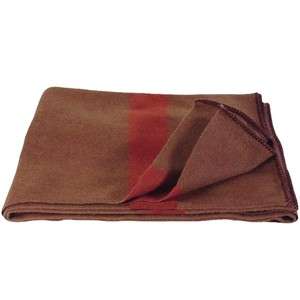   Style Wool Chestnut Blanket   Brown With Red Accents 02 7957  