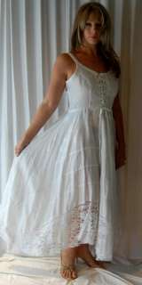 R972 WHITE/DRESS LACE UP SHEER MADE TO ORDER M L 1X  