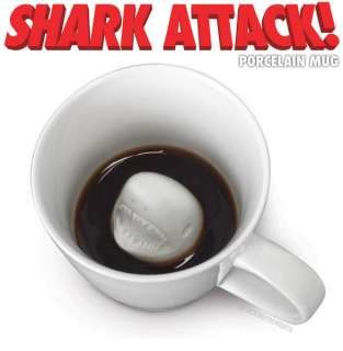 Shark Attack Coffee Mug Jaws Porcelain Collectible Funny Cup Gag Gift 