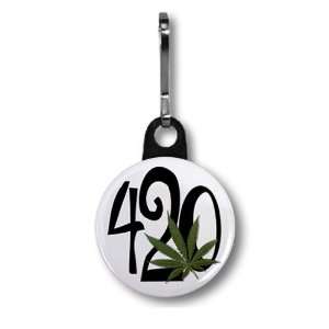  420 Marijuana Pot Leaf 1 inch Zipper Pull Charm 