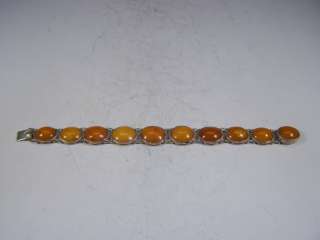 Chinese 1930s nature amber silver bracelet h8311  