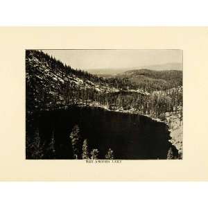  1915 Print Angora Lake California Sierra Nevada Dorado 