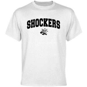  Wichita State Shockers White Mascot Arch T shirt: Sports 