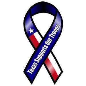  Texas Support Our Troops Mini Ribbon Magnet: Automotive