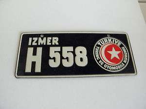 1953 Wheaties Foreign License plates Turkey EXC NM o/b  
