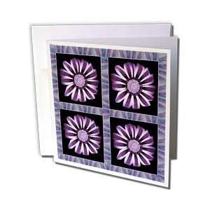   purple striped flowers with blue and purple flower petal border
