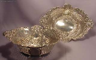 Edwardian English Sterling Silver Reticulated Baskets  