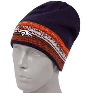Reebok Denver Broncos Navy Blue Reversible Knit Beanie:  