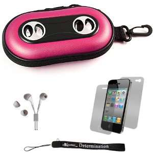 Pink Portable Hard Case Cover Shell with Integrated Speakers for Apple 