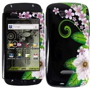  Green Flower Black Protector Case for Samsung Sidekick 4G 
