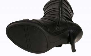 Nine West Womens Boots Rolemodel Peep Toe Black Leather  