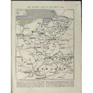  1915 WORLD WAR MAP EUROPE BUDAPEST BERLIN KONIGSBERG: Home 
