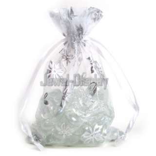 50 White Christmas Jewellery Pouches Gift Bags 10X15cm  