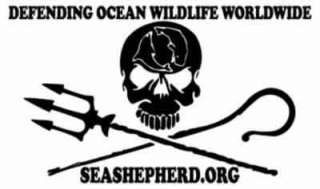 Sea Shepherd Whale Wars Flag Sticker 14x23 Vinyl  