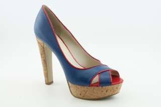 Nine West Colourcode Womens SZ 7.5 Blue Peep Toe Shoes  