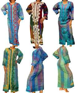 Embroidered Islamic Abaya Kaftan Jilbab Dress S M L XL  