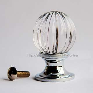 Top Quality Pumpkin Clear Crystal Glass Drawer Cabinet Knob(Copper 