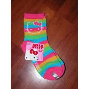  Rainbow Pink Hello Kitty Girls Socks (Size 7 9 