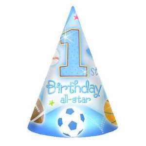  1st Birthday Allstar Party Hats 8 Pack: Toys & Games