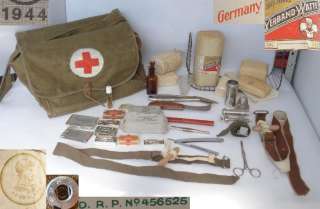 WWII ORIG. GERMAN ARMY MEDIC FIRST AID BAG w/EQUIPMENT  