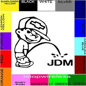   STICKER VEHICLE CHOOSE YOUR SIZE AND COLOR CHEVY PEEING ON JDM  