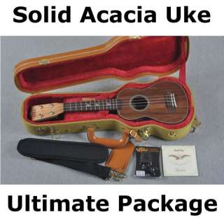 Kala Solid Acacia Soprano Ukulele   Ultimate Package  