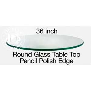  Glass Table Top: 36 Round, 3/8 Thick, Pencil Edge 
