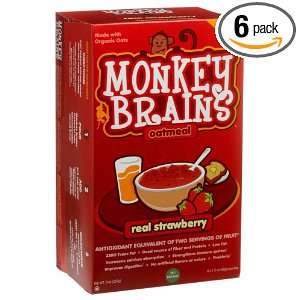 Monkey Brain Oatmeal Inst strawberry, 9 Ounce Units (Pack of 6 