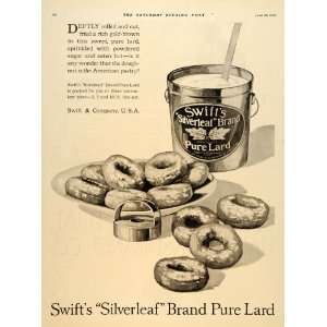  1920 Ad Lard Swift Silverleaf Donuts American Pastry 