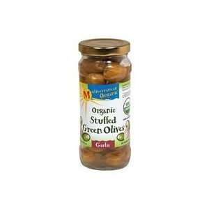 Mediterranean Organics Organic Green Stuffed Garlic Olives ( 12x8.5 OZ 