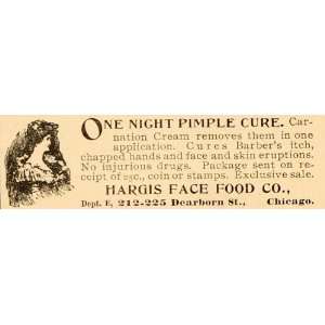  1901 Vintage Ad Pimple Acne Quackery Cure Cream Hargis 