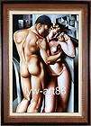 Fraktur Adam and Eve framed wood painting Jenny Salsini  