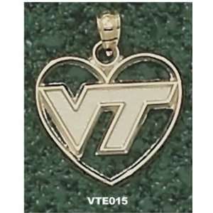 14Kt Gold Virginia Tech University Vt Heart  Sports 